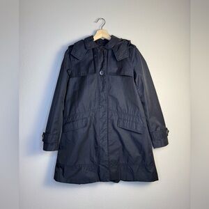 Zara Basic Hooded Utility Jacket / Coat – Navy